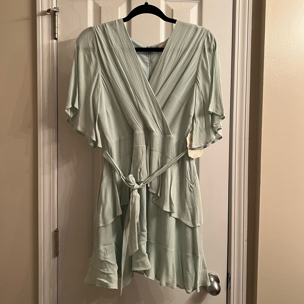 Ruffle Seafoam Green Dress